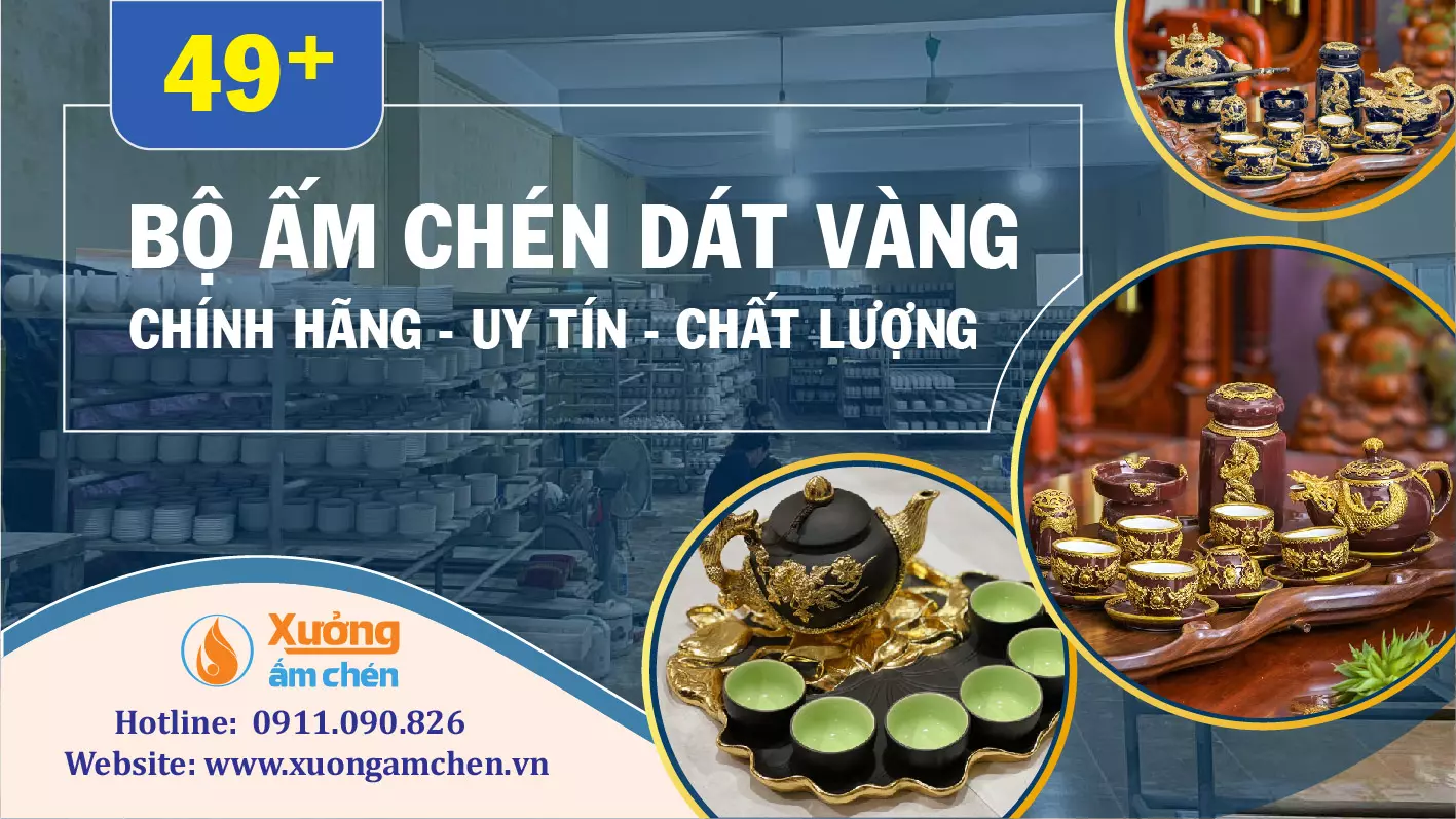 Ấm chén dát vàng