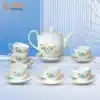 Bộ Ấm Trà Dáng Minh Long Hoa Dây Xanh