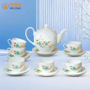 Bộ Ấm Trà Dáng Minh Long Hoa Dây Xanh