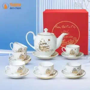 Bộ Ấm Trà Minh Long Thuận Buồm Vàng Kim