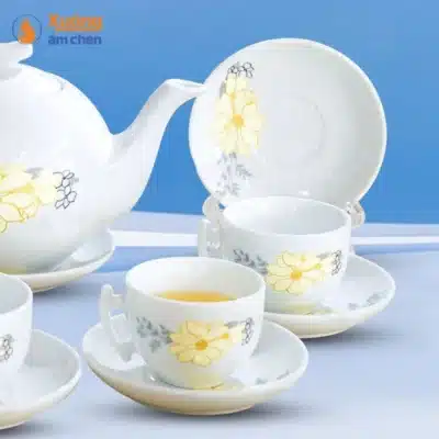 Bộ Ấm Chén Bưởi Cành Hoa Trà