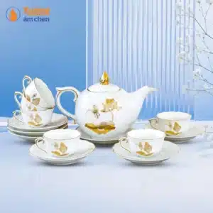 Bộ Trà Bưởi Lửa Liên Hoa Vàng Kim