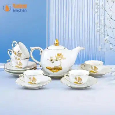 Bộ Trà Bưởi Lửa Liên Hoa Vàng Kim