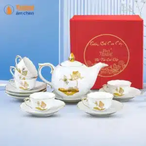 Bộ Trà Bưởi Lửa Liên Hoa Vàng Kim