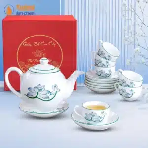 Bộ Ấm Trà Minh Long Bông Sen Xanh