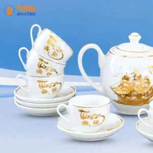Bộ Ấm Trà Minh Long Thuận Buồm Ánh Kim