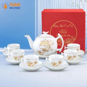 Bộ Ấm Trà Bưởi Cành Hoa Điểu Mùa Xuân