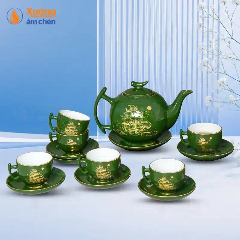 Bộ Trà Bưởi Cành Men Xanh Thuận Buồm Xuôi Gió3.1 Bộ Trà Bưởi Cành Men Xanh Thuận Buồm Xuôi Gió