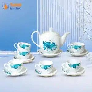 Bộ Ấm Trà Minh Long Họa Tiết Sen Xanh